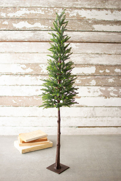 Artificial Pine Christmas Tree With Iron Base - 37"T - Hearts Attic 