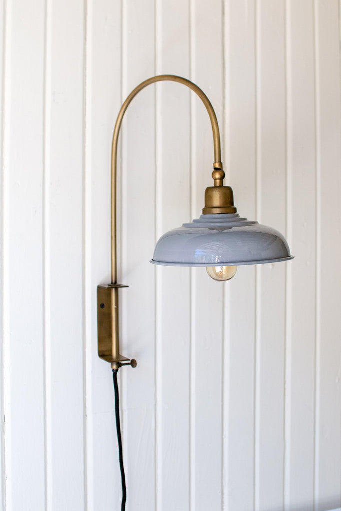 Wall Light With Grey Shade - Hearts Attic 