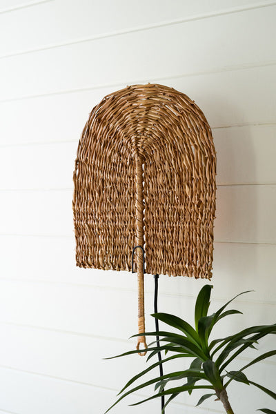 Seagrass Fan Wall Sconce Lamp - Hearts Attic 