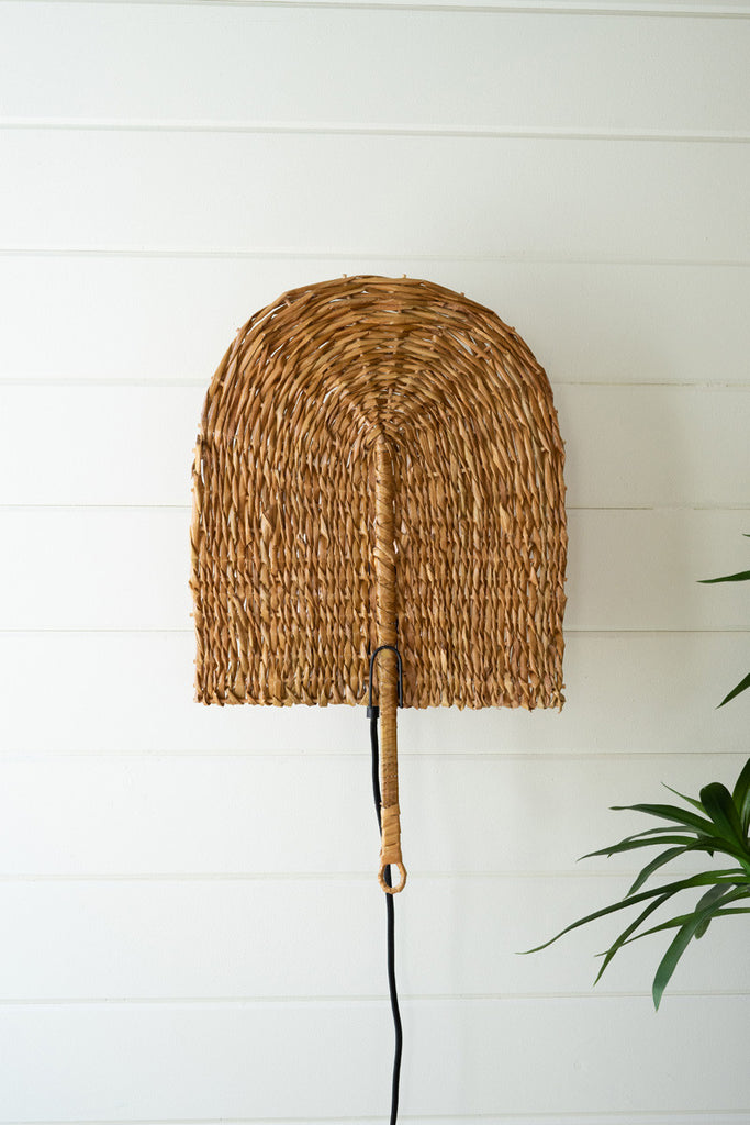 Seagrass Fan Wall Sconce Lamp - Hearts Attic 