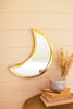 Brass Finish Moon Mirror - Hearts Attic 