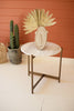 Iron Side Table With Marble Top - Hearts Attic 