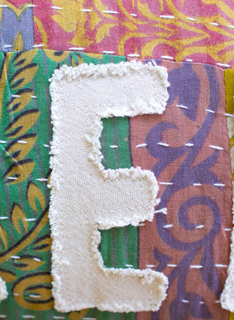 Relax - Kantha Pillow - Hearts Attic 