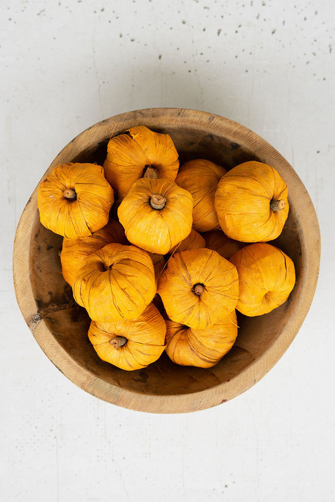 Bag Of 15 Dried Orange Miniature Pumpkins - Set Of 12 - Hearts Attic 