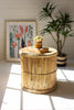 Round Bamboo Stool With Natural Rope Top - Hearts Attic 